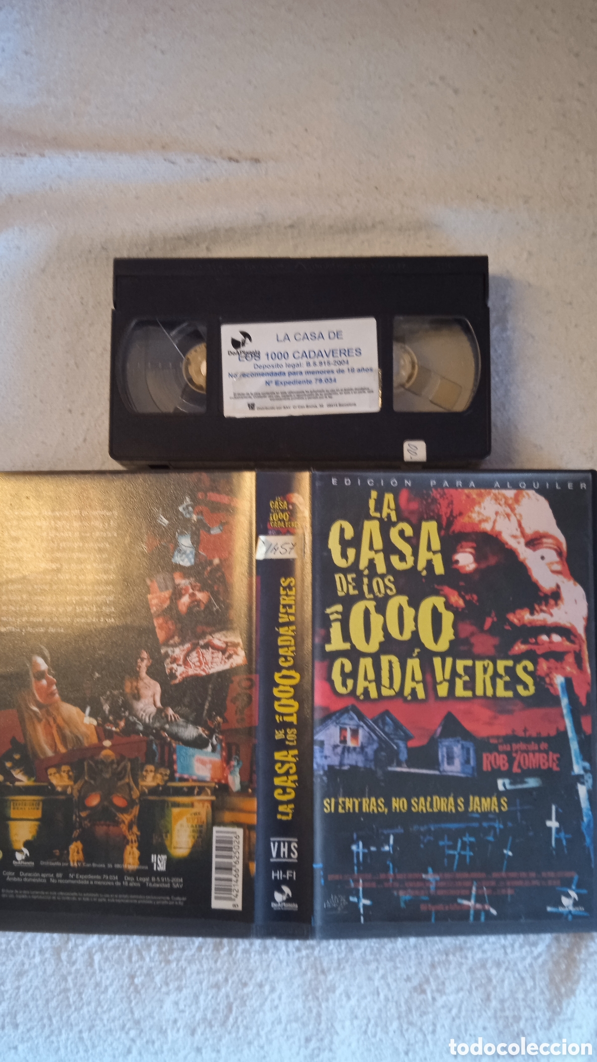 Cinema: VHS original La casa de los 1000 cad&aacute;veres &ndash; Edici&oacute;n alquiler videoclub &ndash; Terror culto retro