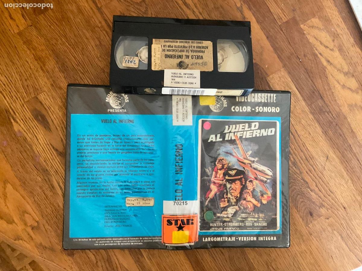 Cine: VUELO AL INFIERNO - JES&Uacute;S / JESS FRANCO - VHS - MUY DIF&Iacute;CIL