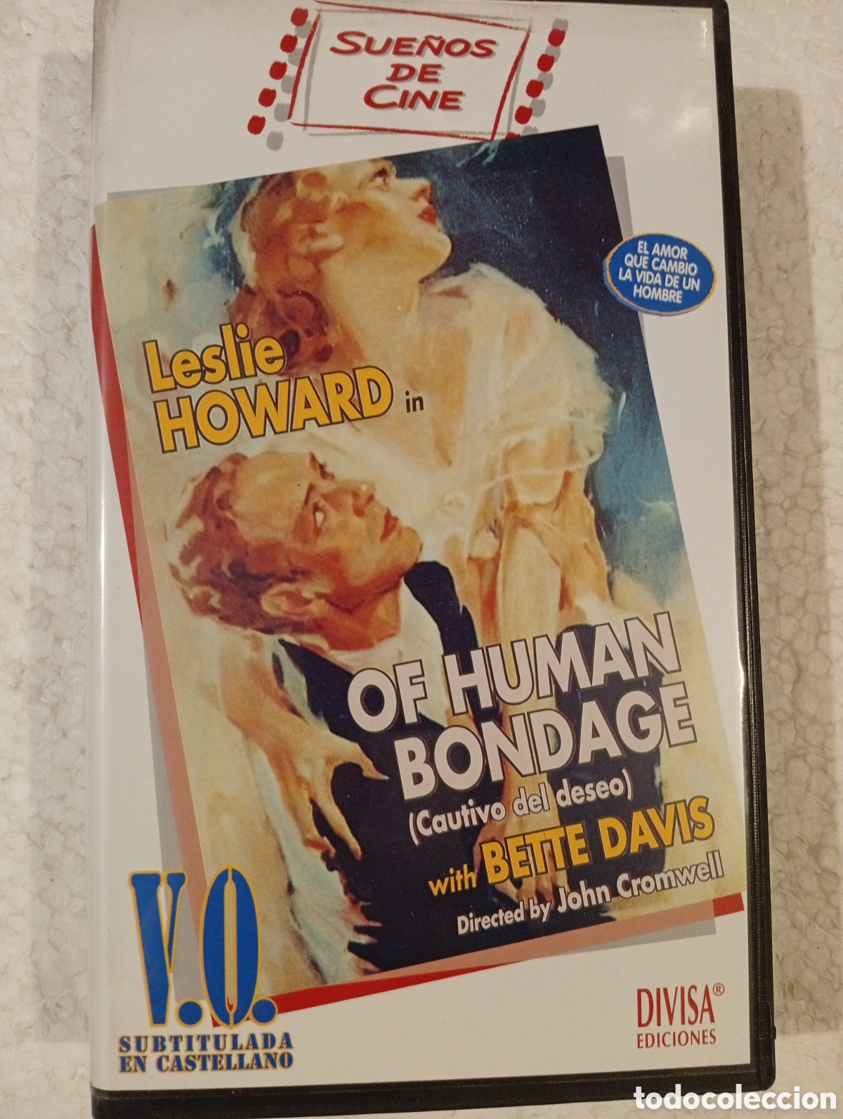 Cine: 1 VHS. OF HUMAN BONDAGE (CAUTIVO DEL DESEO). CROMWELL. BETTE DAVIS. LESLIE HOWARD. V.O.S.