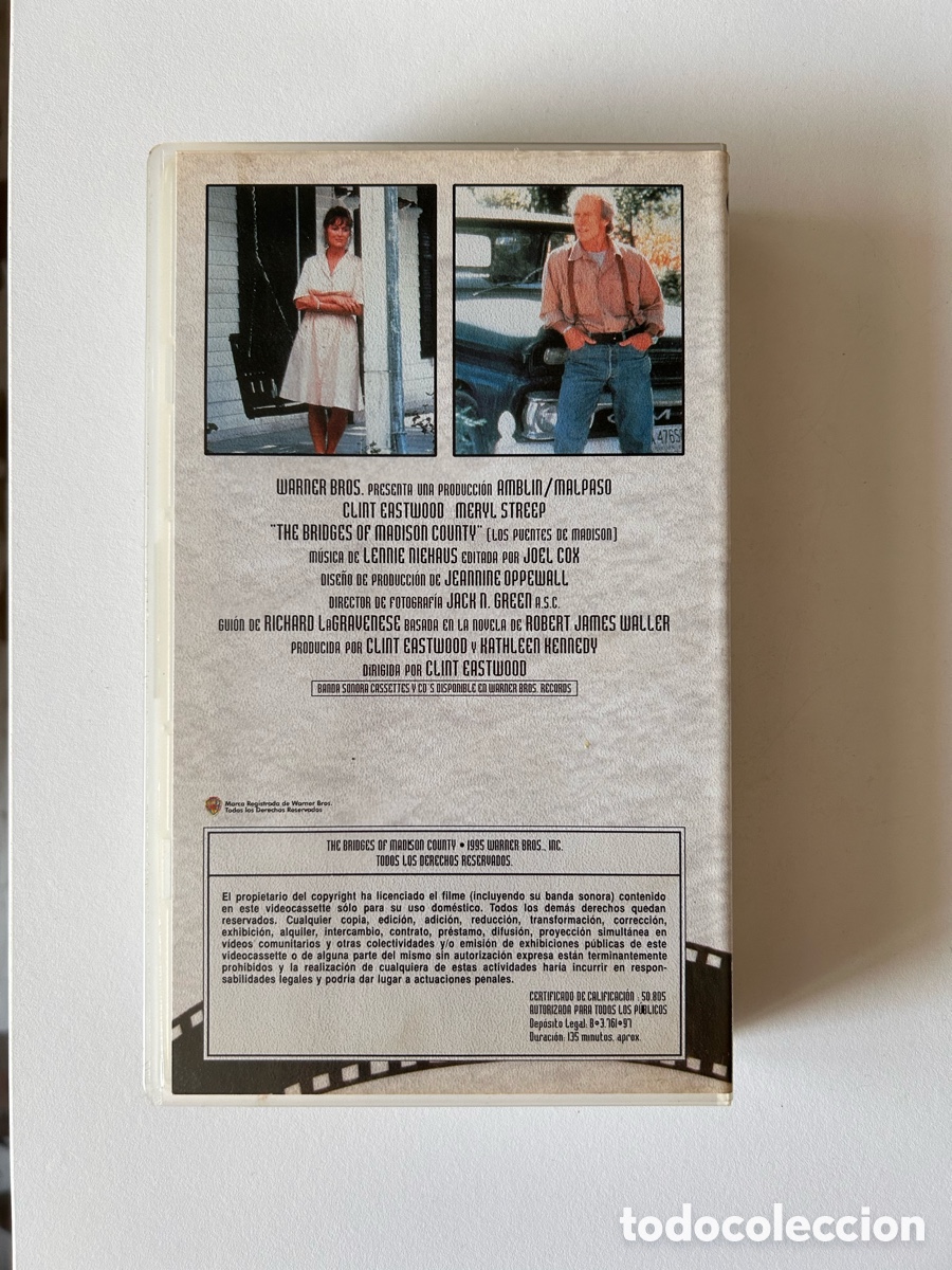 Cine: VHS Los puentes de Madison - Foto 2