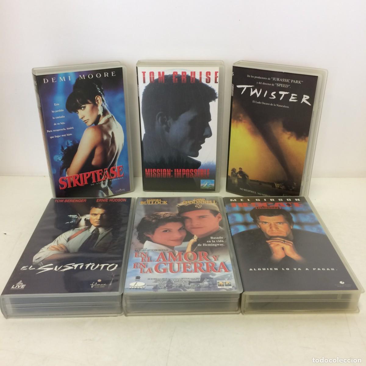Cine: Pel&iacute;culas: lote de 39 Pel&iacute;culas VHS + 2 Libros Estrenos de Cine - Mission impossible, Twister ...