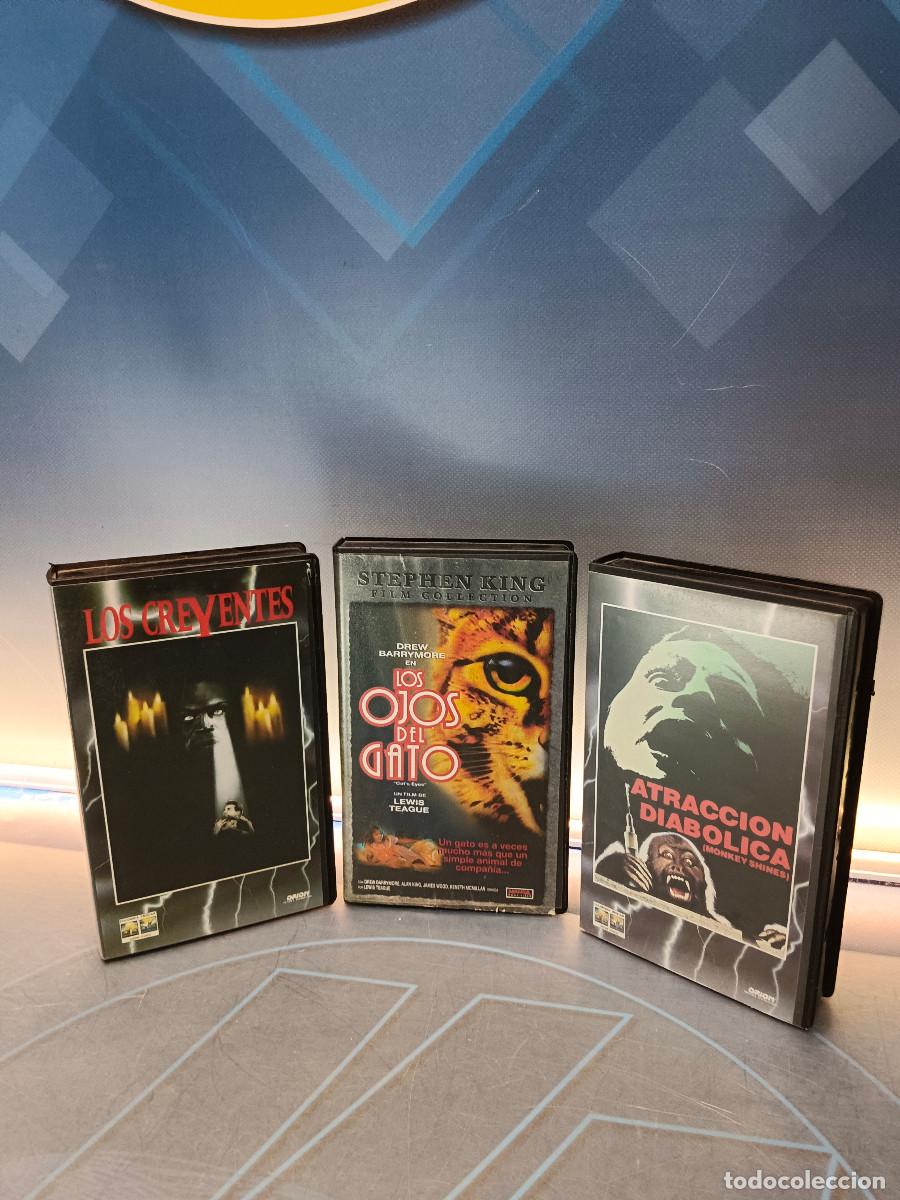 Cine: 3 pel&iacute;culas Terror, Vhs, LOS OJOS DEL GATO, LOS CREYENTES, ATRACCI&Oacute;N DIABOLICA