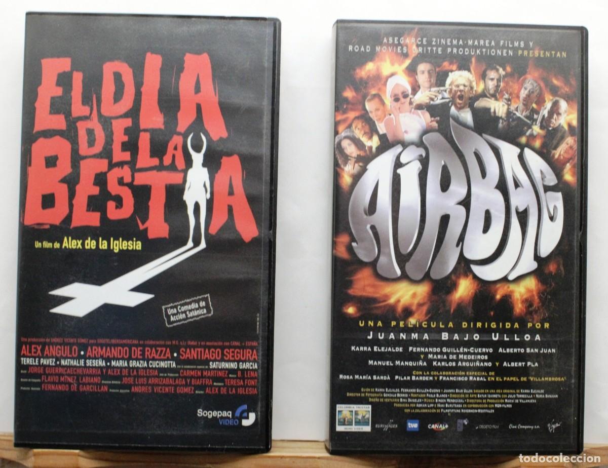 Cine: 2 VHS. EL D&Iacute;A DE LA BESTIA / AIRBAG. Cine Espa&ntilde;ol. Alex De La Iglesia / Juanma Bajo Ulloa.