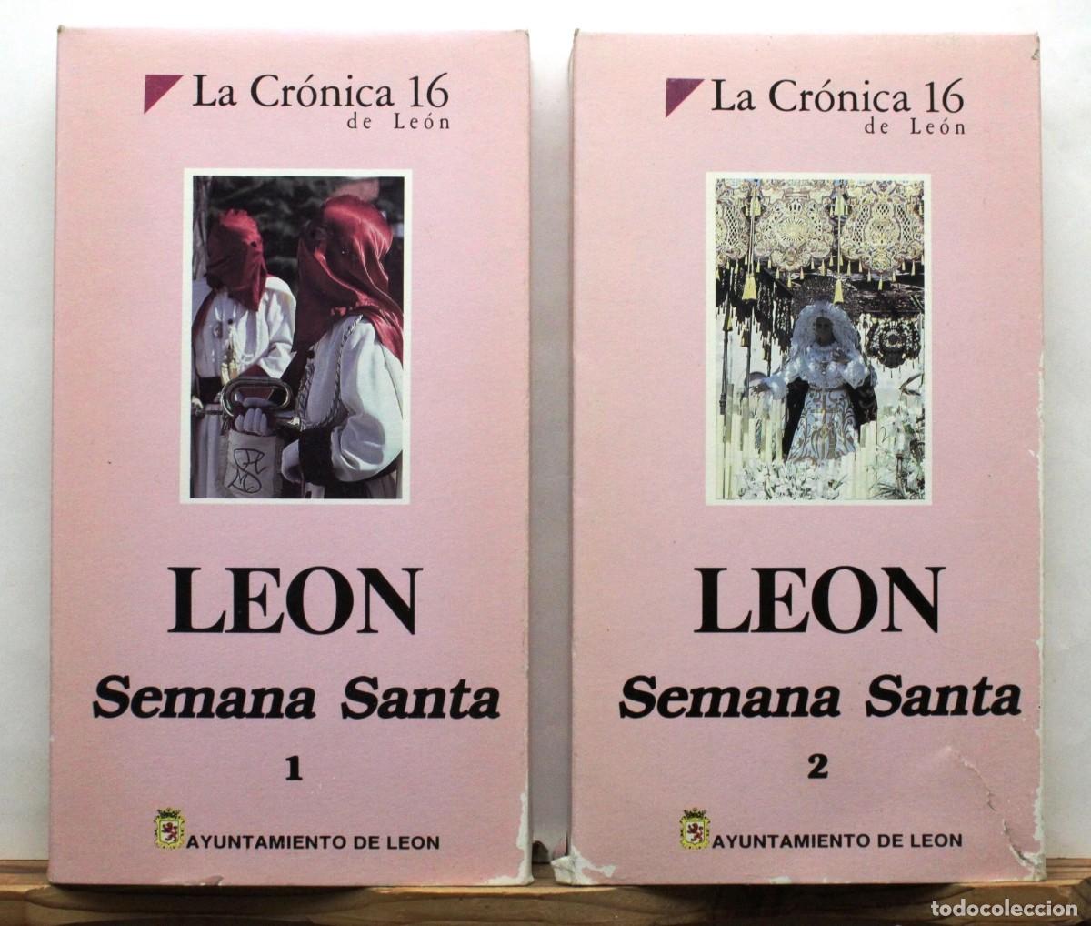 Cine: 2 VHS. LE&Oacute;N. SEMANA SANTA. Religi&oacute;n Tradiciones Cultura Historia