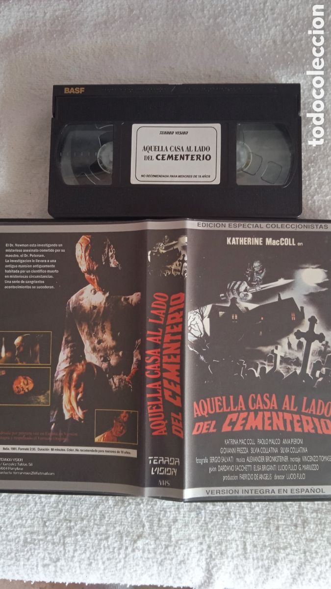 Cine: VHS Aquella Casa al Lado del Cementerio The House by the Cemetery Lucio Fulci Edici&oacute;n Terror Vision