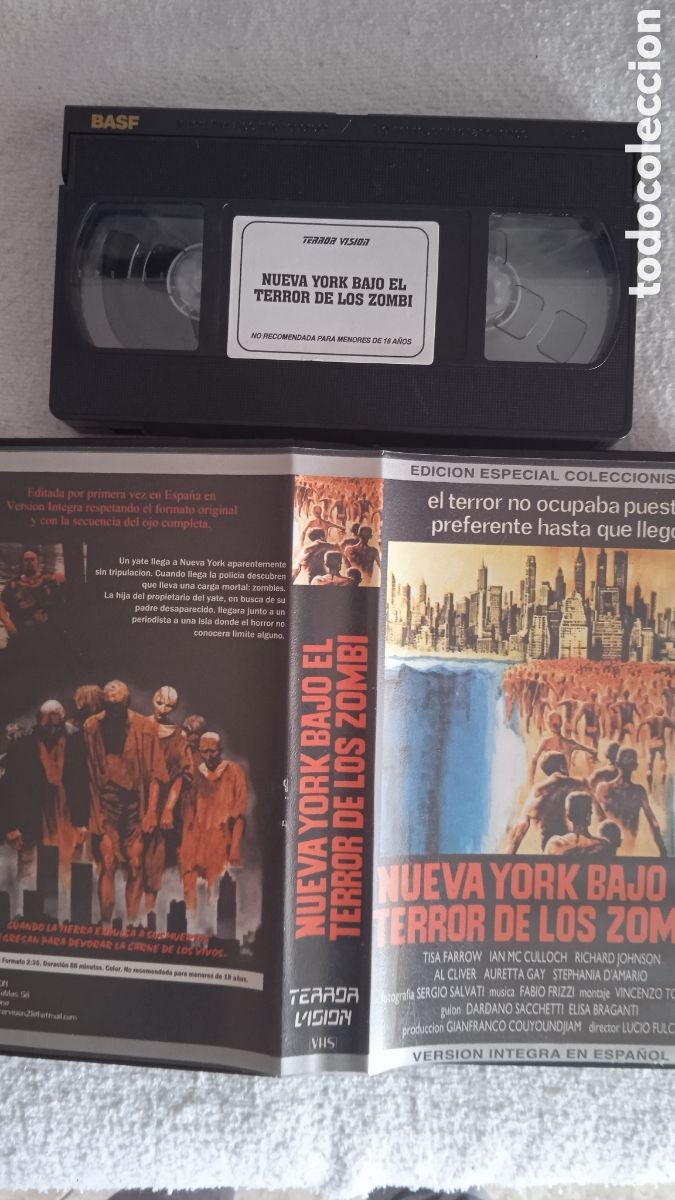 Cine: VHS Nueva York Bajo el Terror de los Zombi (Zombie) &ndash; Lucio Fulci &ndash; Terror Vision &mdash; Cinta BASF