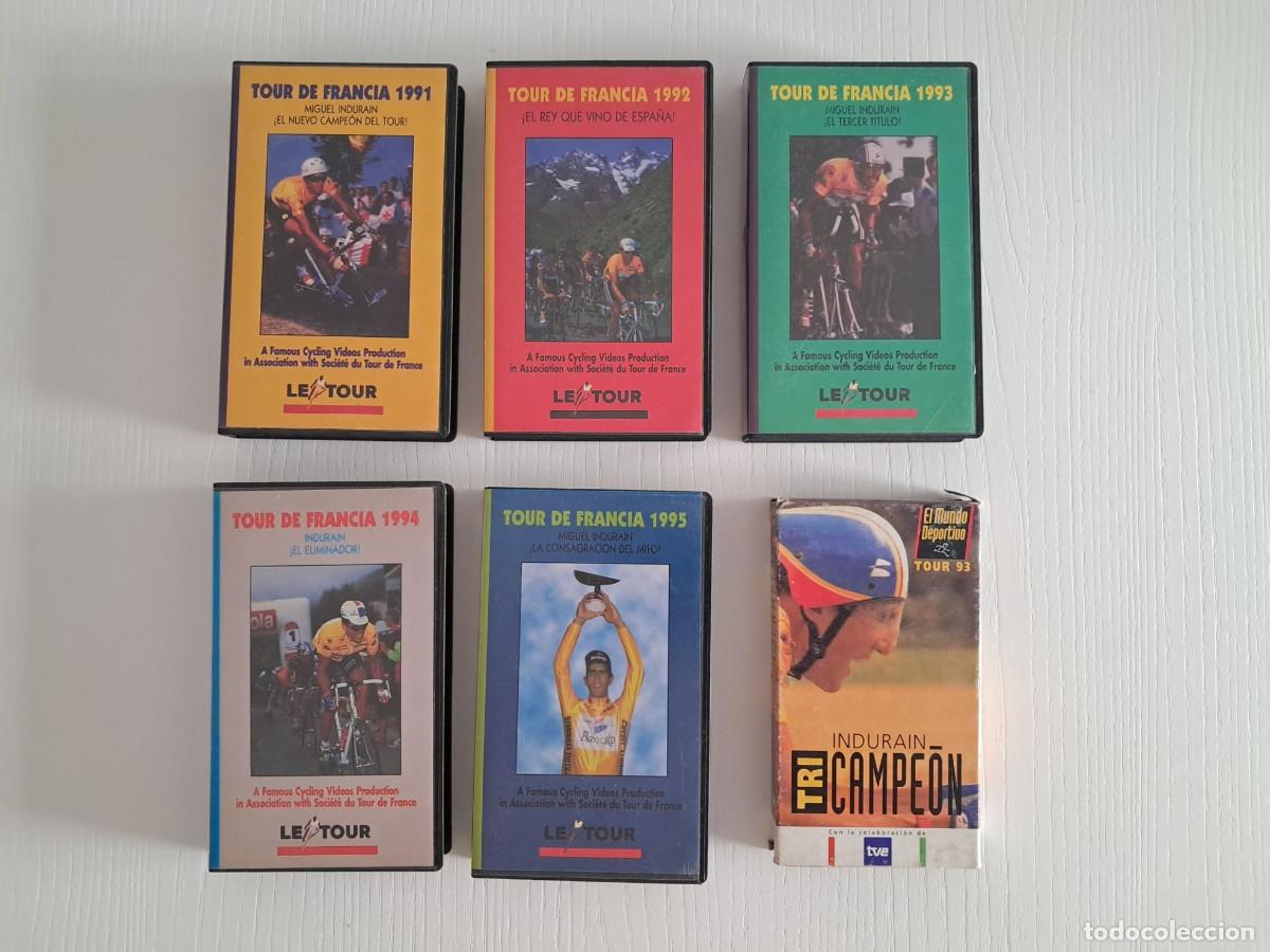 Cine: Lote 5 VHS Tour de Francia (1991-1995) Miguel Indurain + Regalo Especial Tour 93