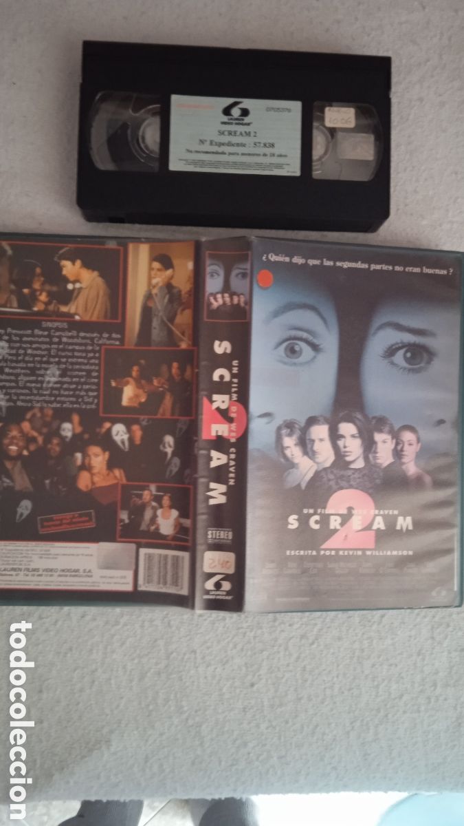 Cine: Scream 2 (1997) VHS Original Lauren Video Hogar Espa&ntilde;a &ndash; Car&aacute;tula + Cinta &ndash; Terror Slasher Coleccion