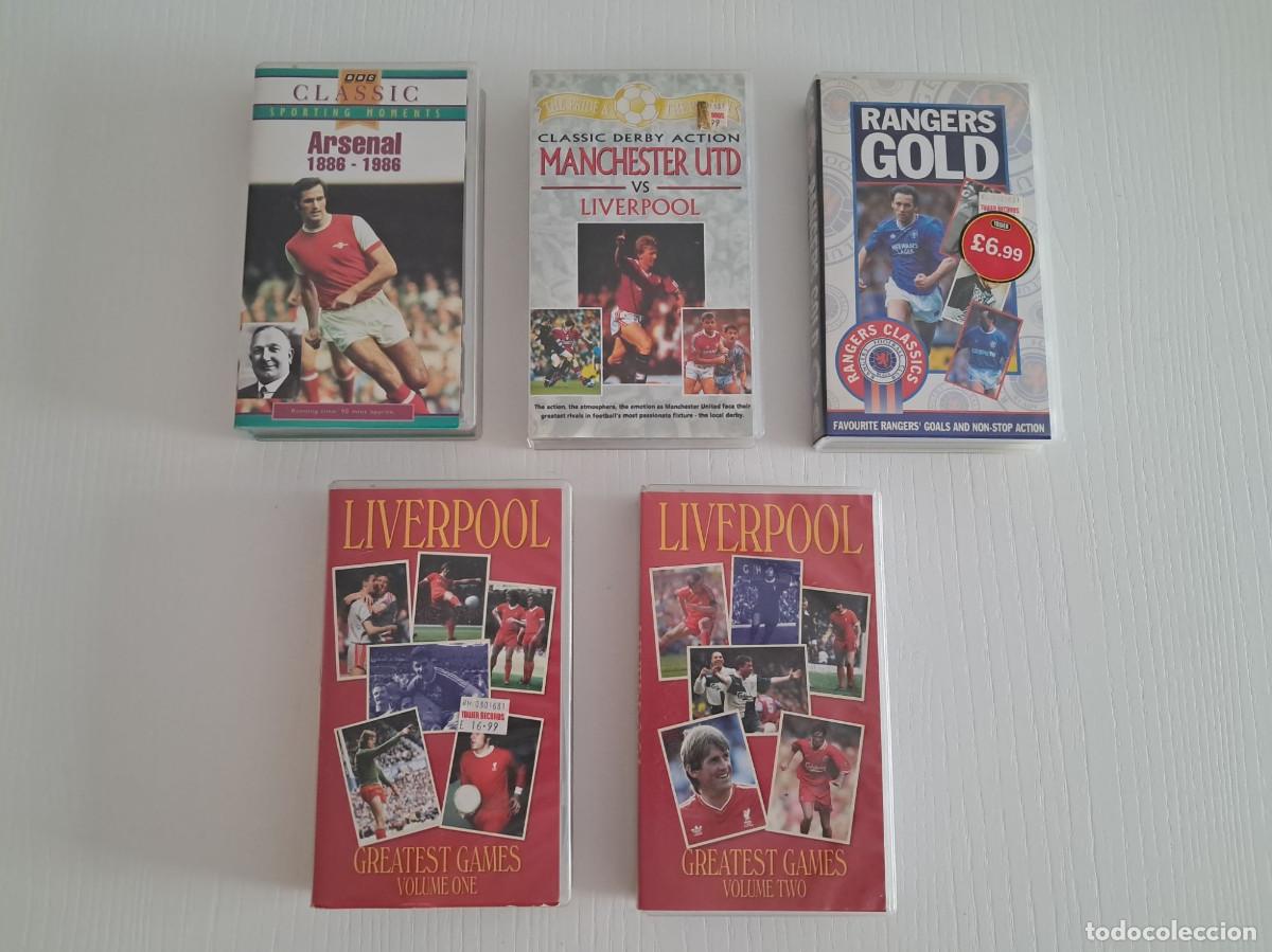 Cine: Lote 5 VHS F&uacute;tbol Brit&aacute;nico Vintage (Liverpool, Arsenal, Man Utd, Rangers) VO Ingl&eacute;s