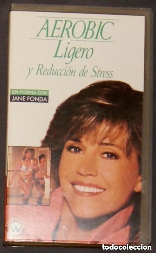Cine: VHS - En forma con Jane Fonda Aerobic ligero y reducci&oacute;n de estr&eacute;s .Warner home video 1989