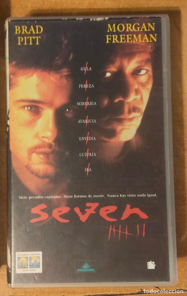 Cine: 'Seven', con Brad Pitt y Morgan Freeman. Thriller. Columbia Tristar. Edici&oacute;n de 1996. VHS original.