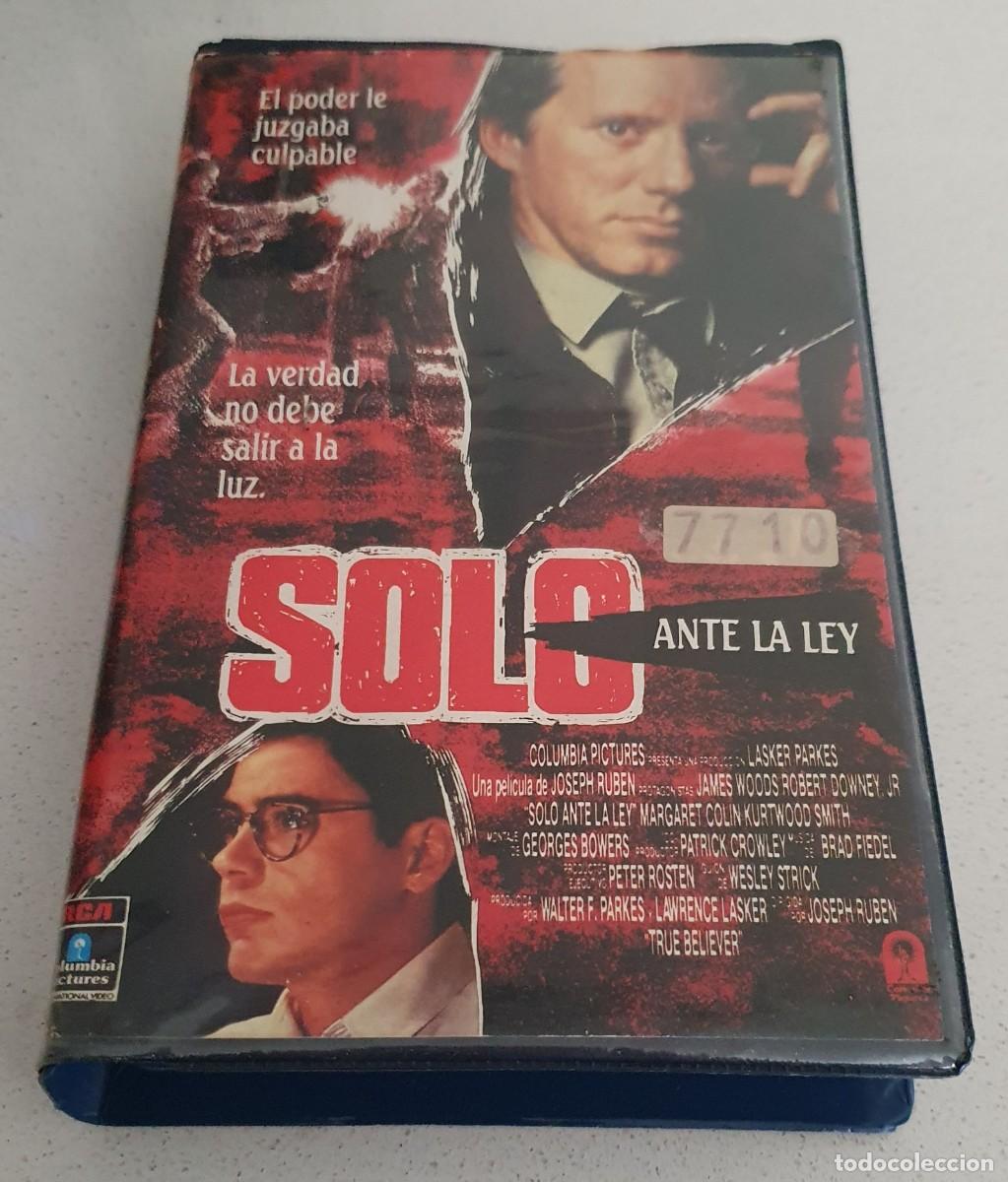 Cine: Pel&iacute;cula Vhs Solo ante la Ley. James Woods, Robert Downey Jr. RCA Columbia 1990 videoclub alquiler.