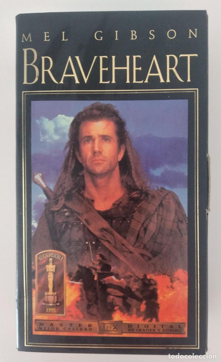 Cine: VHS: Braveheart - Mel Gibson - pack 2 cintas en cofre ilustrado de cart&oacute;n