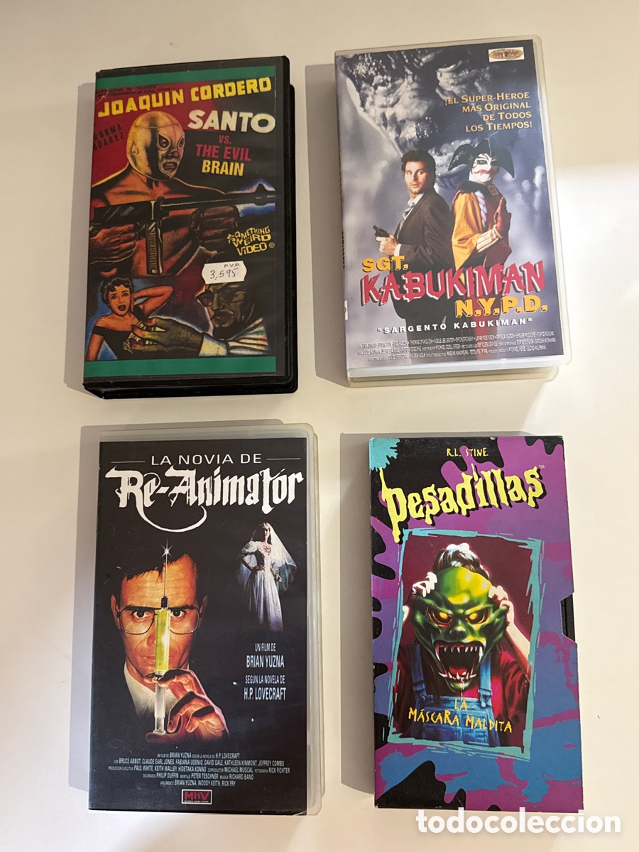 Cine: Lote de 4 VHS de culto, terror