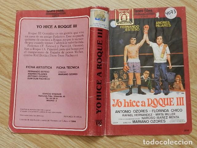 Cine: Car&aacute;tula VHS Yo hice a ROQUE III Manriano Ozores Pajares y Esteso Izaro Films