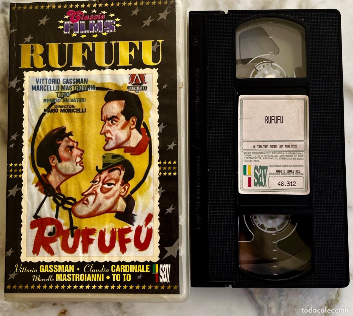 Cine: RUFUFU. VITTORIO GASSMAN. MASTROIANNI. TOTO. MARIO MONICELLI. VHS