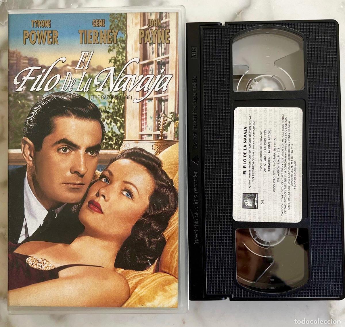 Cine: EL FILO DE LA NAVAJA. TYRONE POWER. GENE TIERNEY. VHS