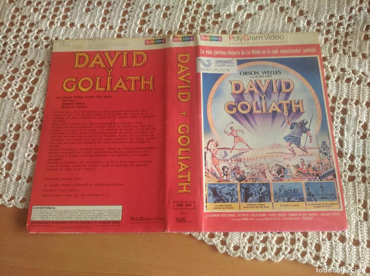 Cine: DAVID Y GOLIATH - CARATULA VHS 1&deg; EDICION VIDEOCLUB