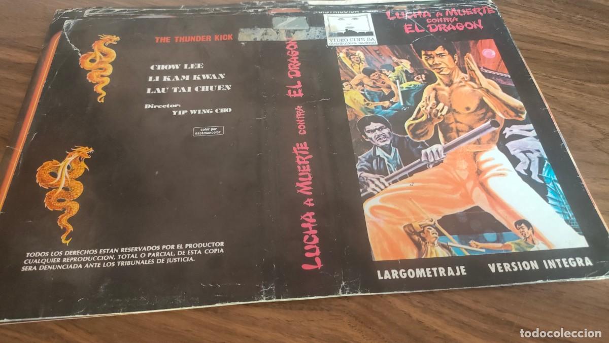 Cine: CARATULA BETA, VHS- LUCHA A MUERTE CONTRA EL DRAGON, 1&ordf; EDICION PIRATA VIDEOCLUB
