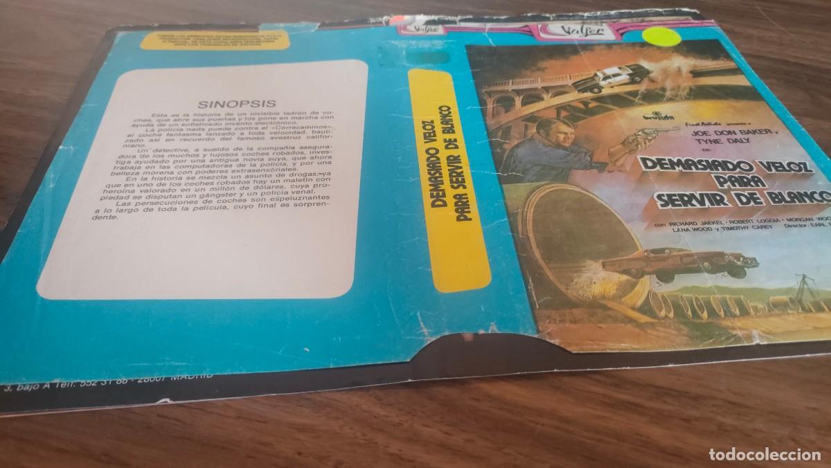 Cine: CARATULA BETA, VHS- DEMASIADO VELOZ PARA SERVIR DE BLANCO, JOE DON BAKER