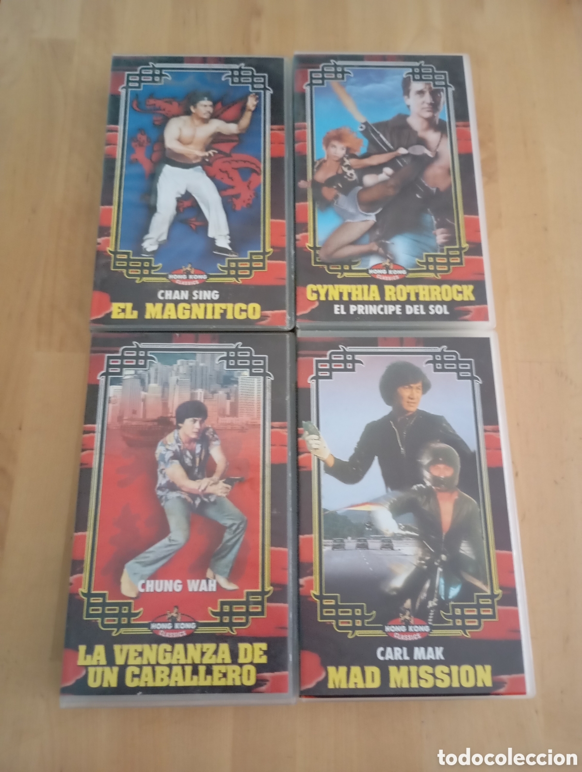 Cine: 4 Hong Kong Classics VHS Artes marciales Chan Sing Cynthia Rothrock Chung Wah Carl Mak