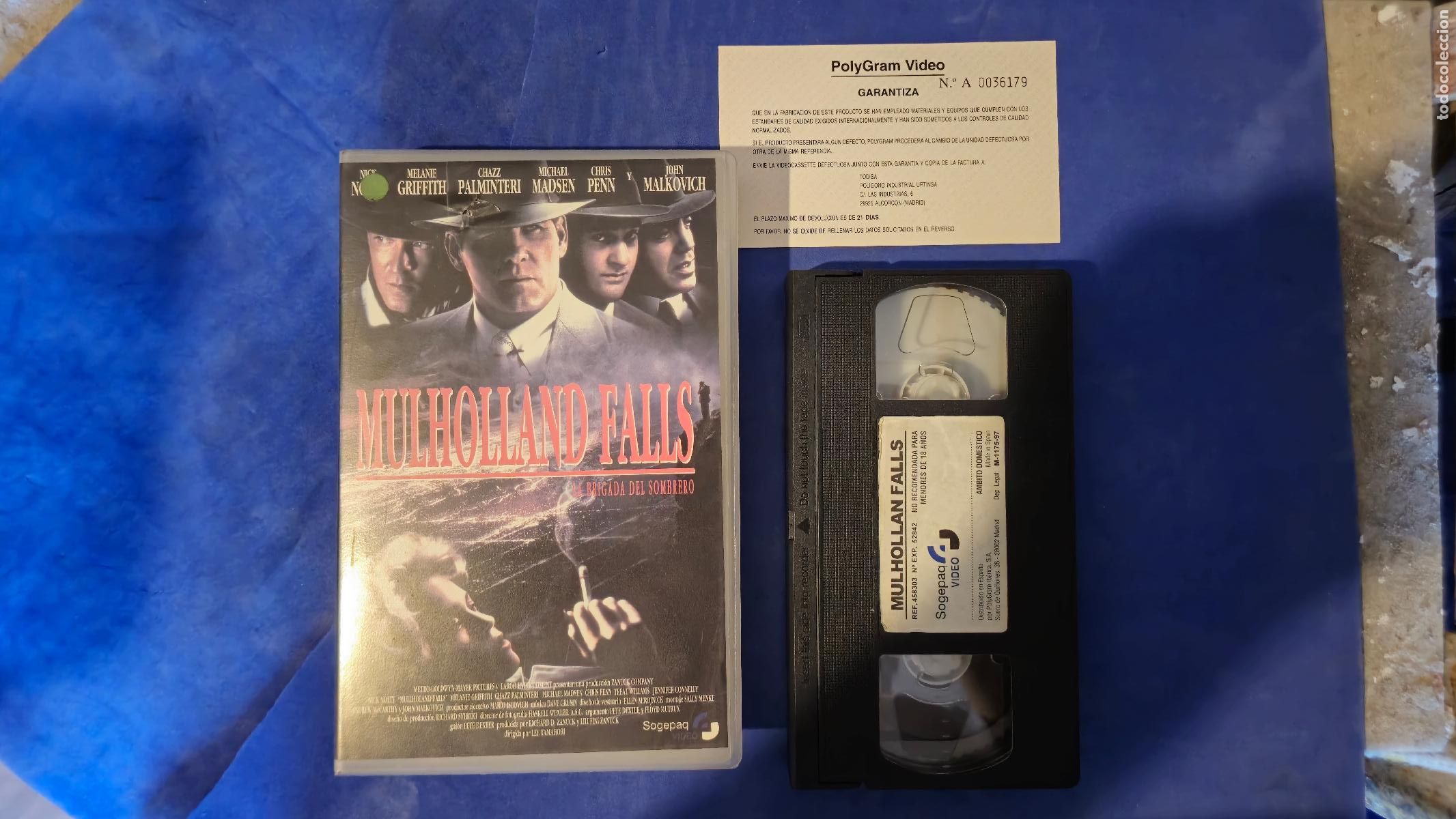 Cine: MULHOLLAND FALLS / LA BRIGADA DEL SOMBRERO VHS (HW3) EDICION VIDEOCLUB CAJA GRANDE
