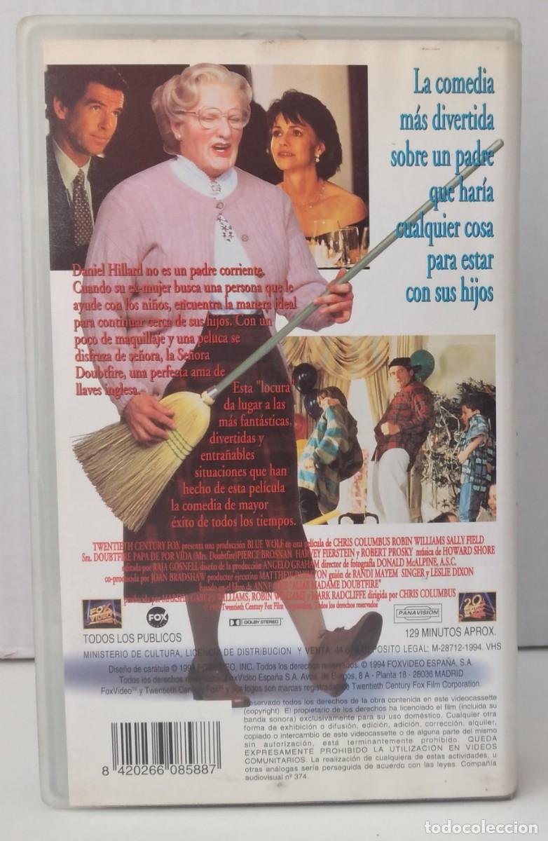 Cine: VHS: Se&ntilde;ora Doubtfire -Robin Williams - Foto 2