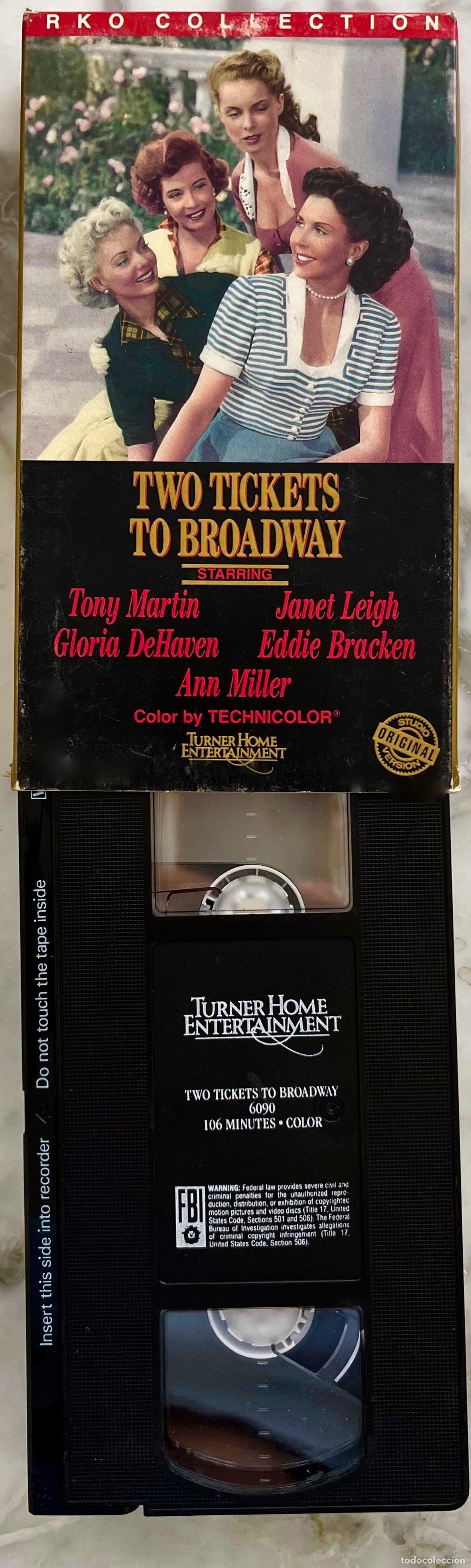 Cine: TWO TICKETS TO BROADWAY. TONY MARTIN. JANET LEIGHT. VHS MADE IN USA. EN INGLES