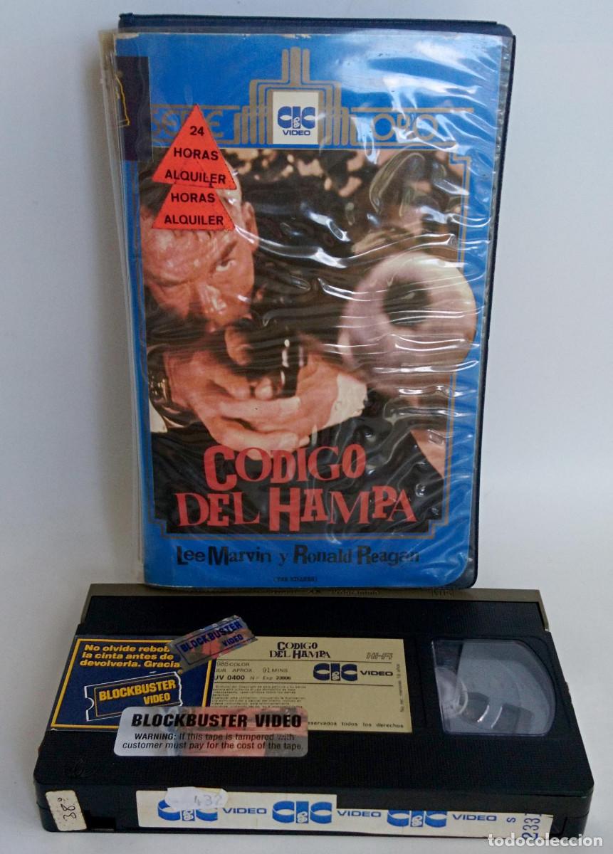Cine: CODIGO DEL HAMPA DE LEE MARVIN RONALD REAGAN EN VHS CAJA GRANDE DE RCA COLUMBIA