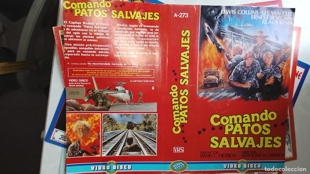 Cine: ANTIGUA CARATULA CINE PELICULA VHS - SOLO LA CARATULA - COMANDO PATOS SALVAJES