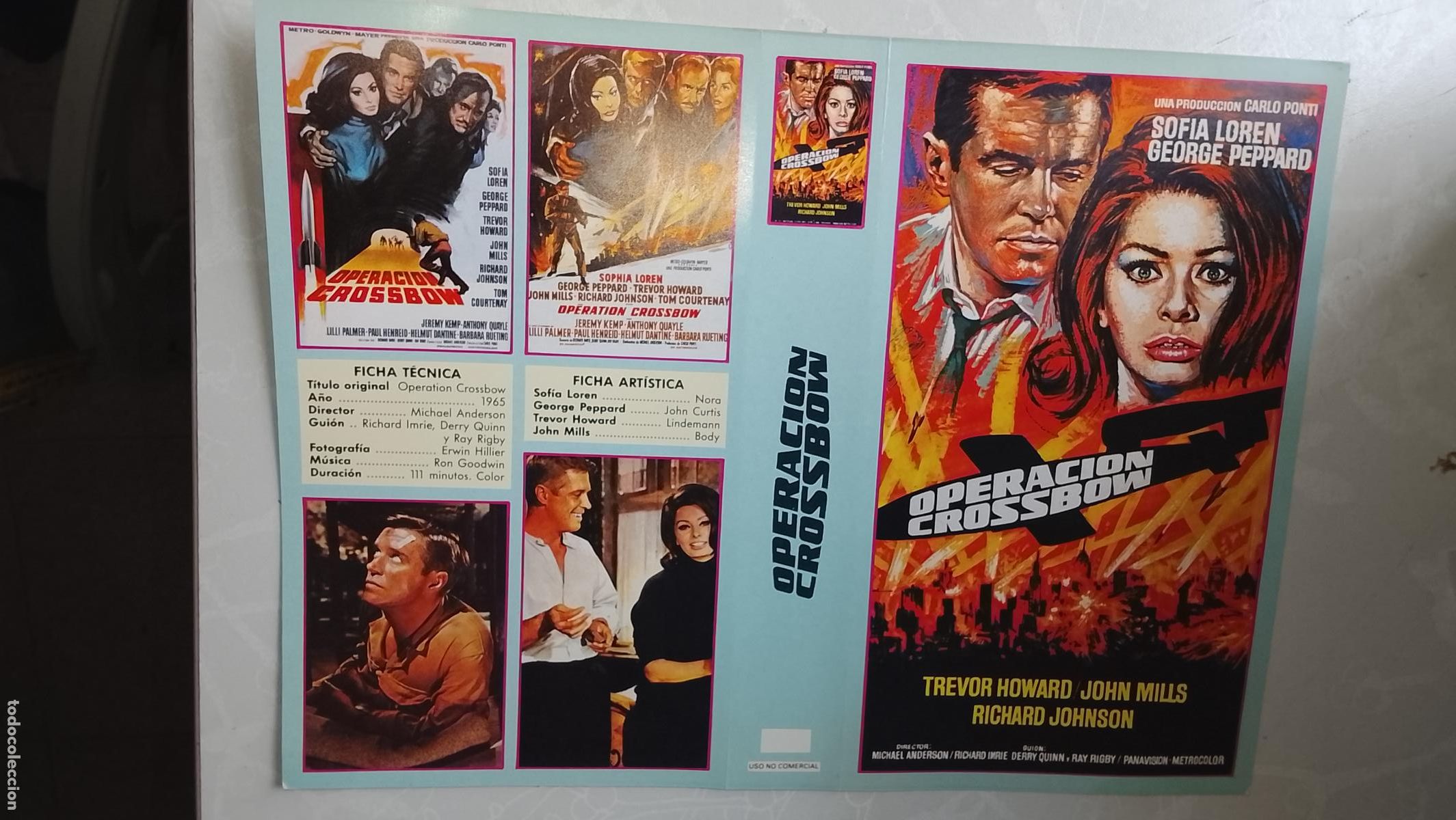 Cine: ANTIGUA CARATULA CINE PELICULA VHS - SOLO LA CARATULA - SOFIA LOREN OPERACION CROSSBOW