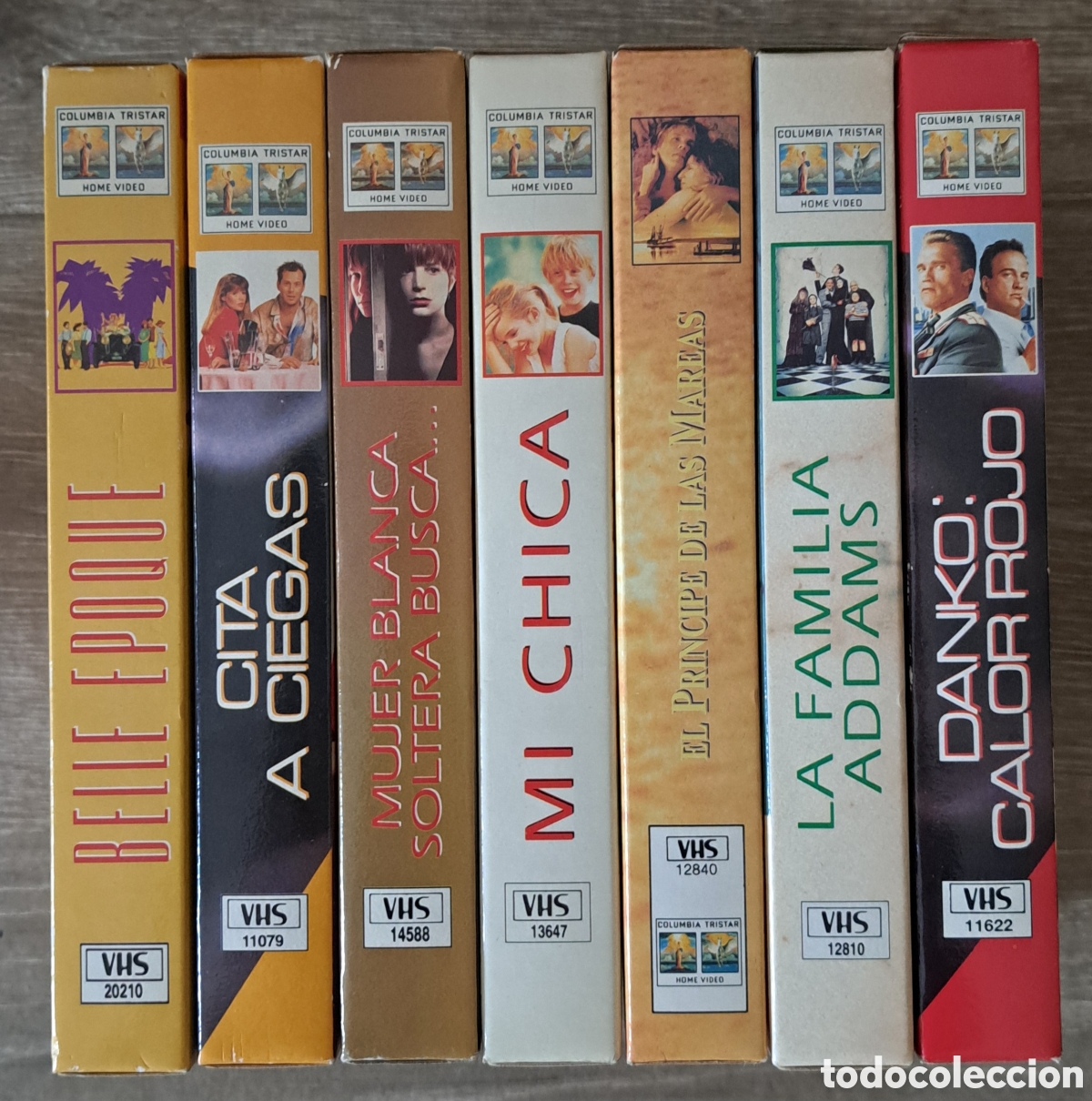 Cine: Lote 7 pel&iacute;culas VHS cajas de cart&oacute;n (Columbia TriStar a&ntilde;os 90)