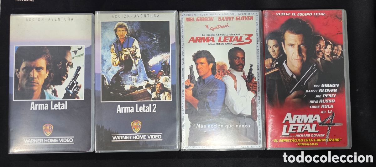 Cine: Arma Letal - Mel Gibson - 1, 2, 3 y 4 VHS