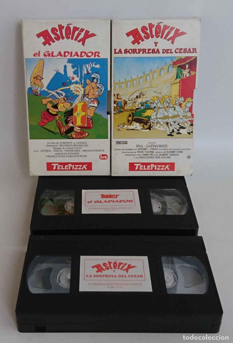 Cine: LOTE DOS PELICULAS DE ASTERIX ASTERIX EL GALO ASTERIX Y LA SORPRESA DEL CESAR DE TELEPIZZA EN VHS
