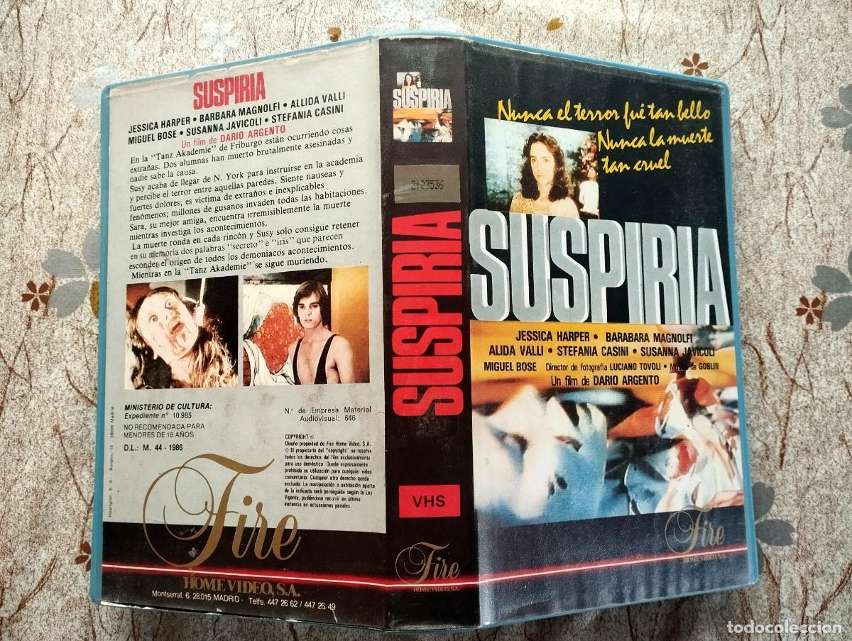 Cine: ESTUCHE Y CARATULA PELICULA VHS SUSPIRIA / DARIO ARGENTO / CINE DE CULTO / TERROR / SLASHER