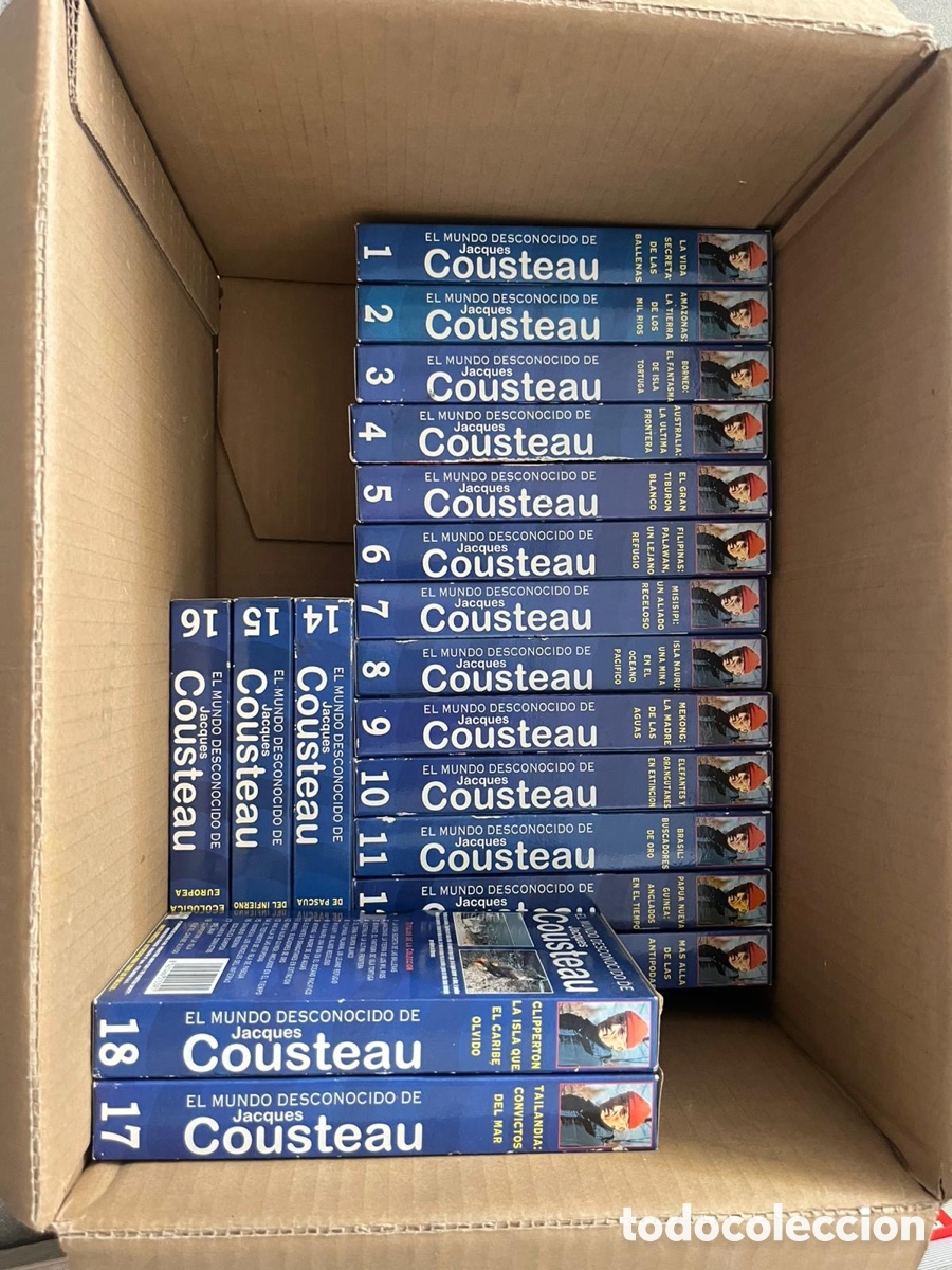 Cine: Colecci&oacute;n Completa VHS - El Mundo Desconocido de Jacques Cousteau (18 Cintas)