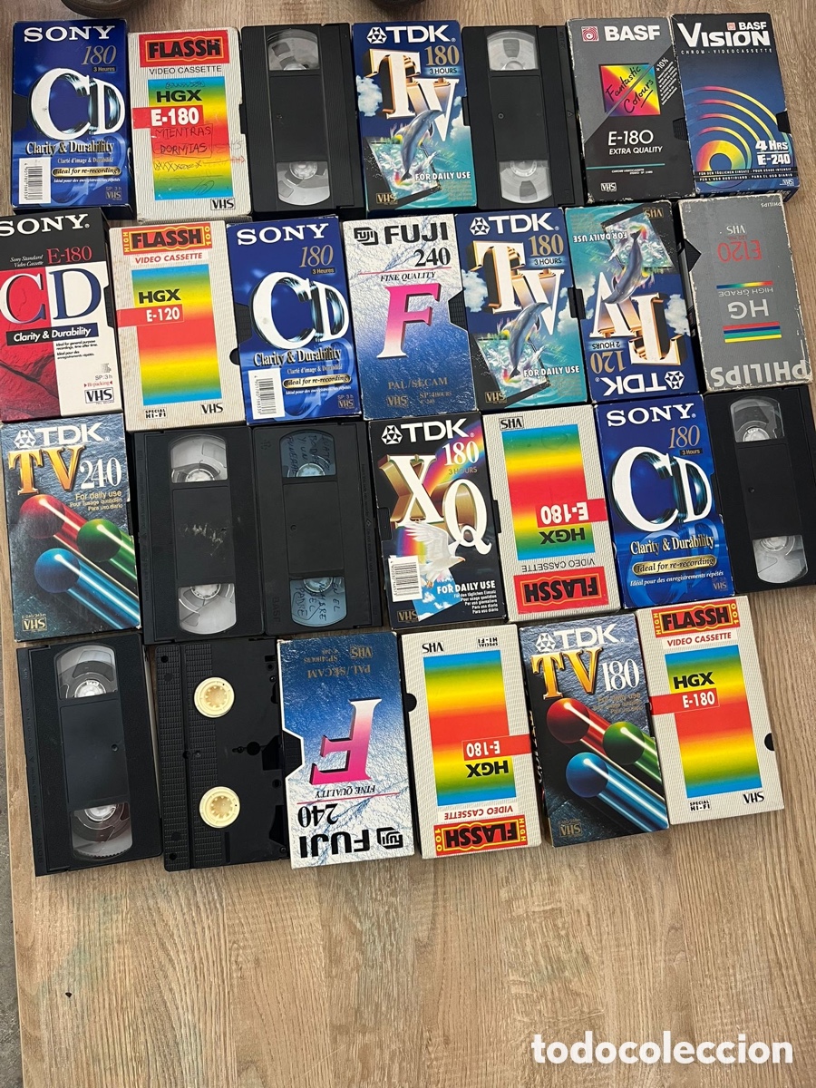 Cine: Lote 20 Cintas VHS V&iacute;rgenes / Grabables (Sony, TDK, BASF, Fuji...)