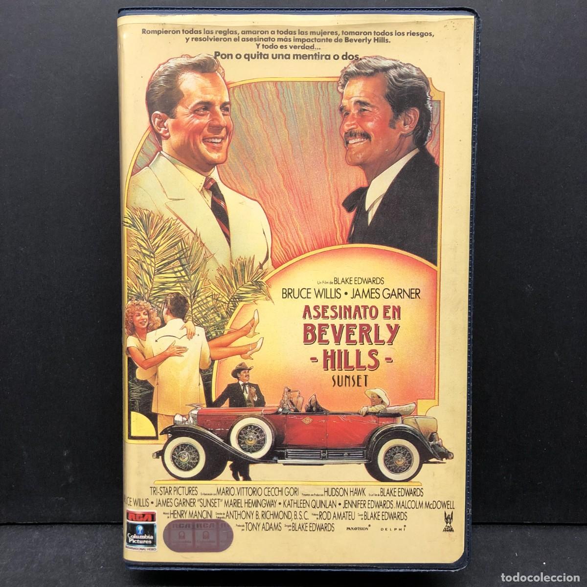 Cine: ASESINATO EN BEVERLY HILLS - SUNSET - BRUCE WILLIS - JAMES GARNER - PEL&Iacute;CULA - VHS / 6773
