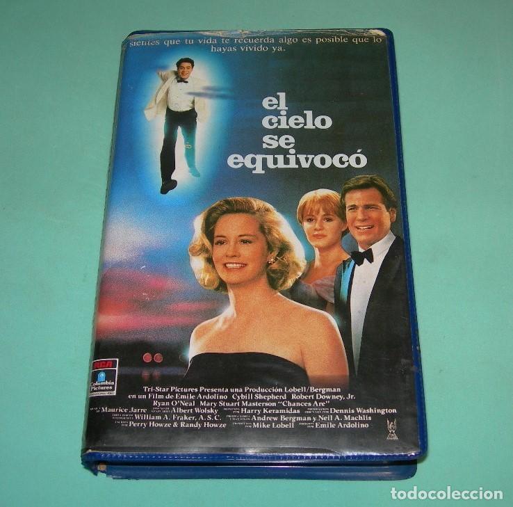 Cine: PEL&Iacute;CULA VHS EL CIELO SE EQUIVOC&Oacute; - CYBILL SHEPHERD - ROBERT DOWNEY JR. -