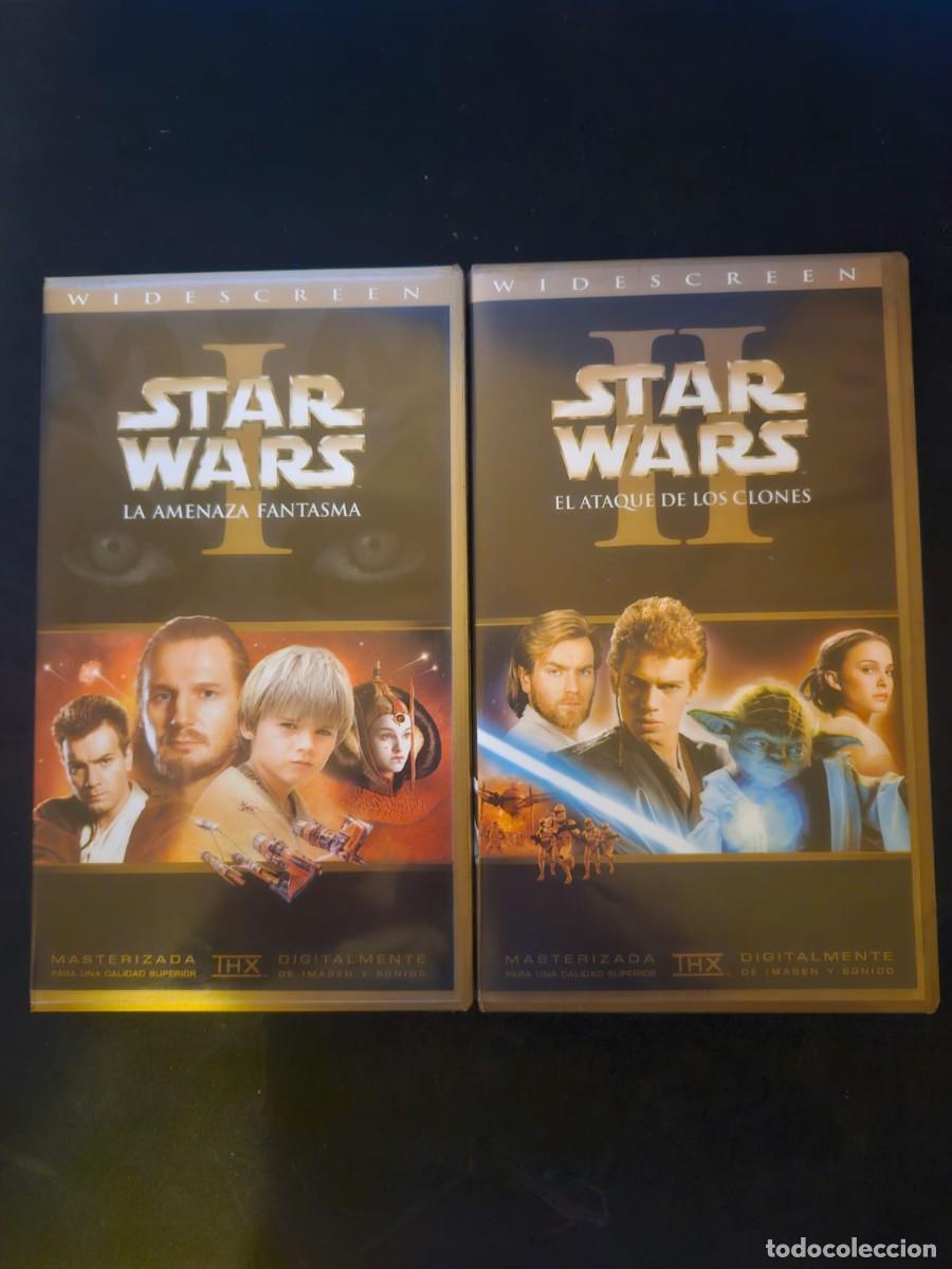 Cine: STAR WARS &ndash; LOTE VHS WIDESCREEN THX &ndash; EPISODIOS I Y II &ndash; LA AMENAZA FANTASMA + EL ATAQUE DE LOS CLON