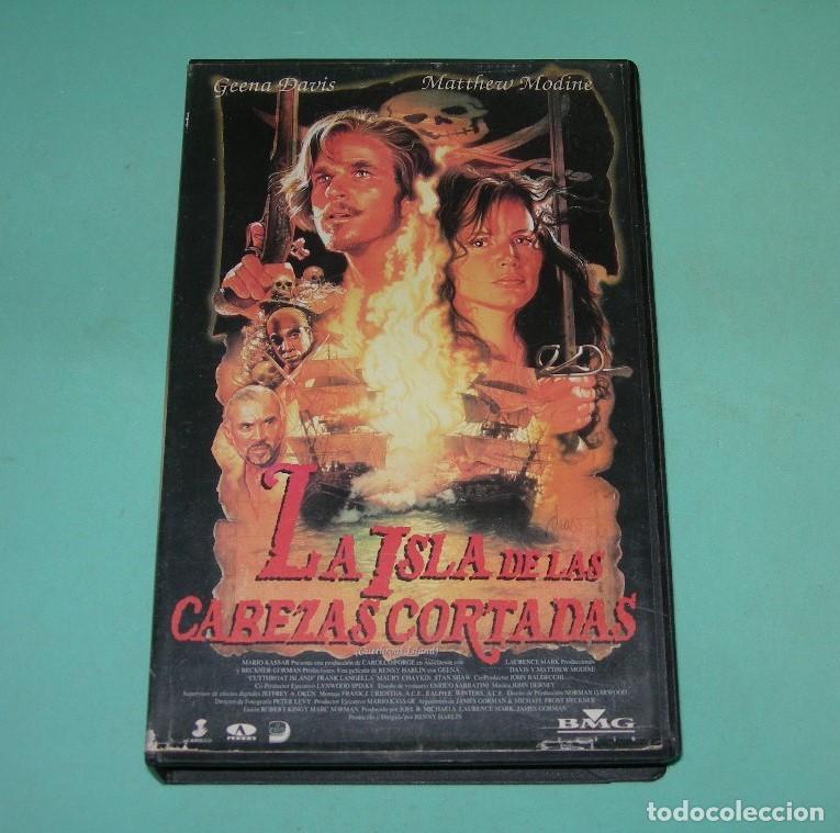 Cine: PEL&Iacute;CULA VHS LA ISLA DE LAS CABEZAS CORTADAS - GEENA DAVIS - MATTHEW MODINE -