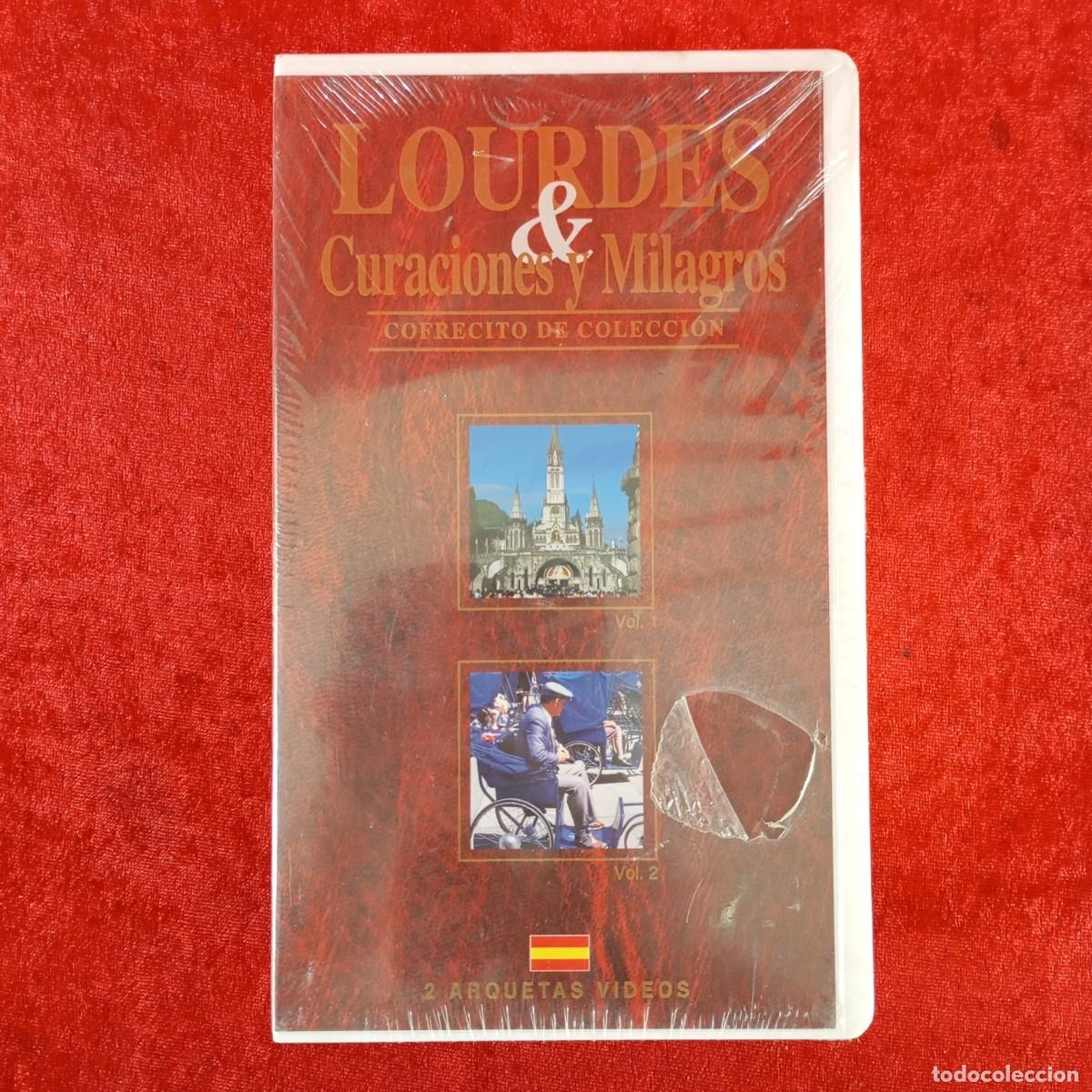 Cine: LOURDES & CURACIONES Y MILAGROS - COFRECITO DE COLECCI&Oacute;N - 2 ARQUETAS DE V&Iacute;DEOS - VHS / 417