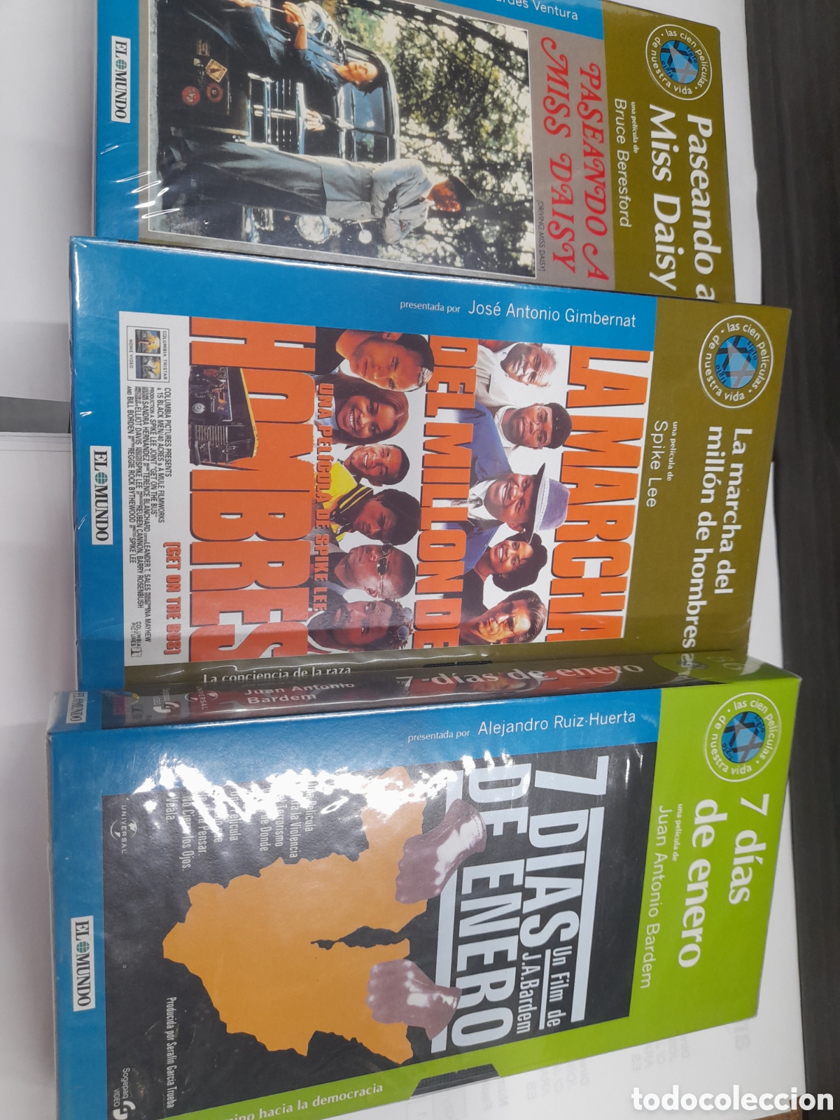 Cine: Pack 1. 3 Videos VHS. 7 D&iacute;as de Enero. La marcha del mill&oacute;n de hombres y Paseando a Miss Daisy.