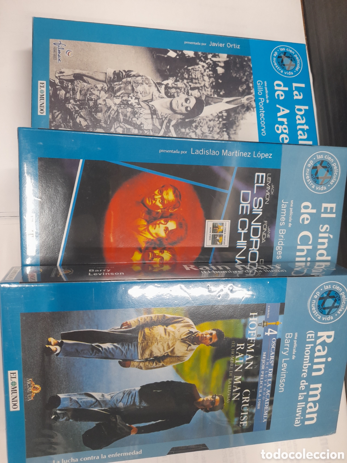 Cine: Pack 5 de 3 Pel&iacute;culas en VHS. Rain Man. El S&iacute;ndrome de China. La batalla de Argel.