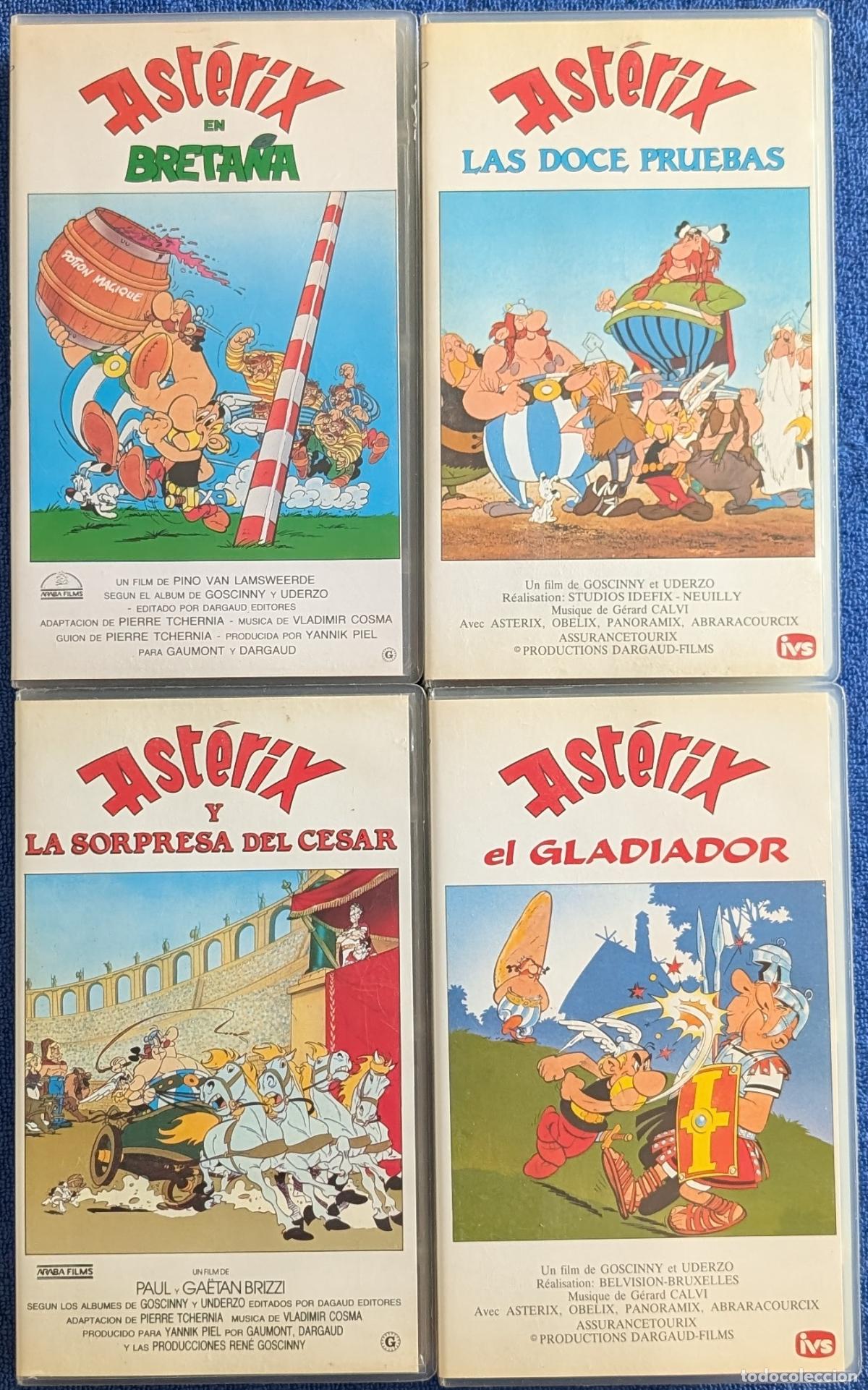 Cine: Asterix en Breta&ntilde;a - Las doce Pruebas - La sorpresa del C&eacute;sar - El Gladiador - VHS - IVS (1988 / 89)