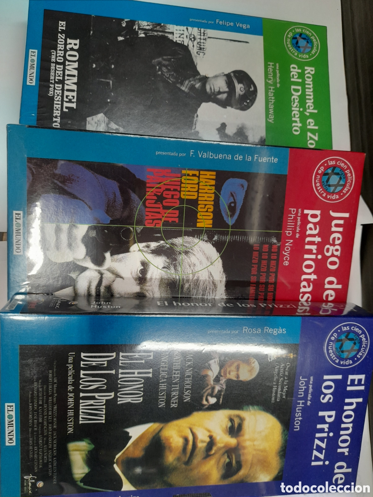 Cine: Pack 13. 3 Pel&iacute;culas VHS. El Honor de los Prizzi. Juego de Patriotas. Rommel, el Zorro del Desierto.