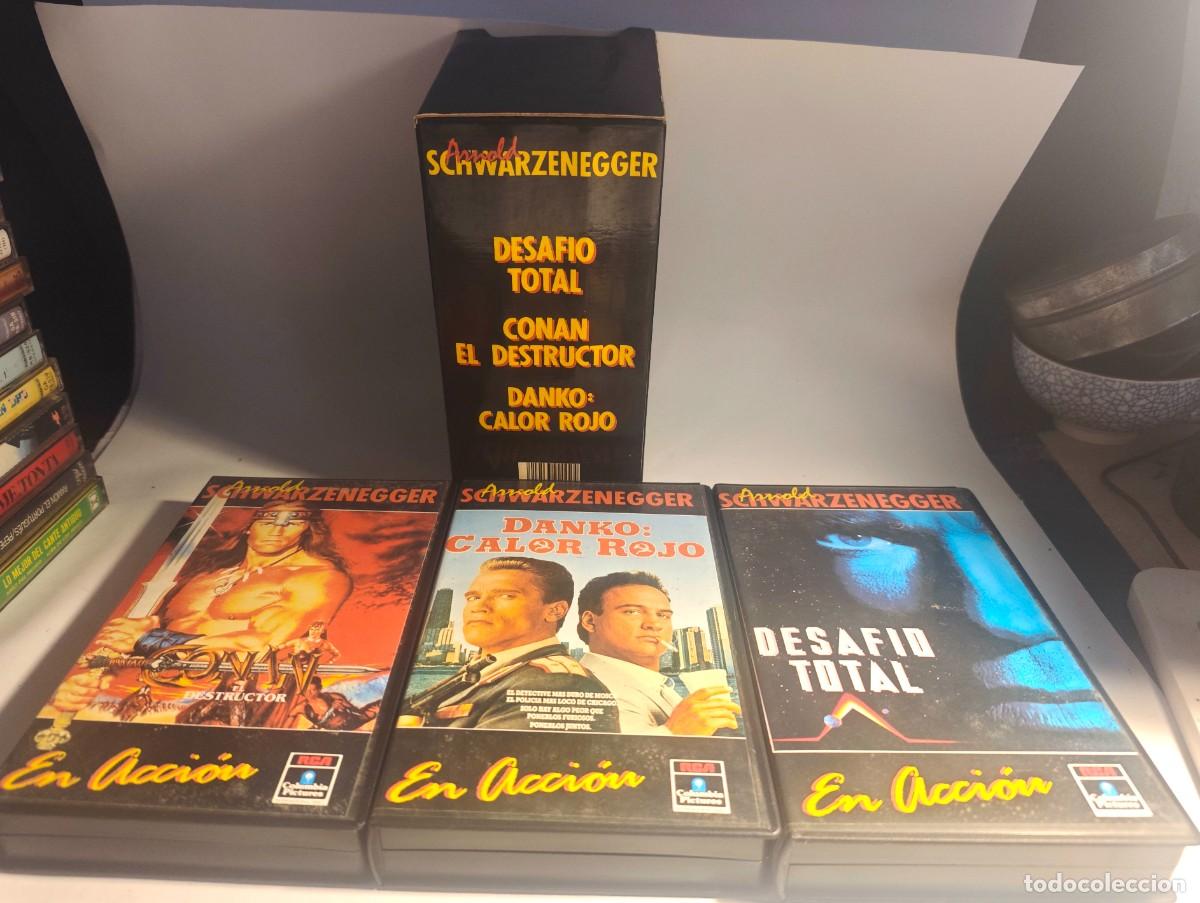 Cine: Pack Arnold Schwarzenegger En Acci&oacute;n VHS &ndash; 3 pel&iacute;culas + estuche original