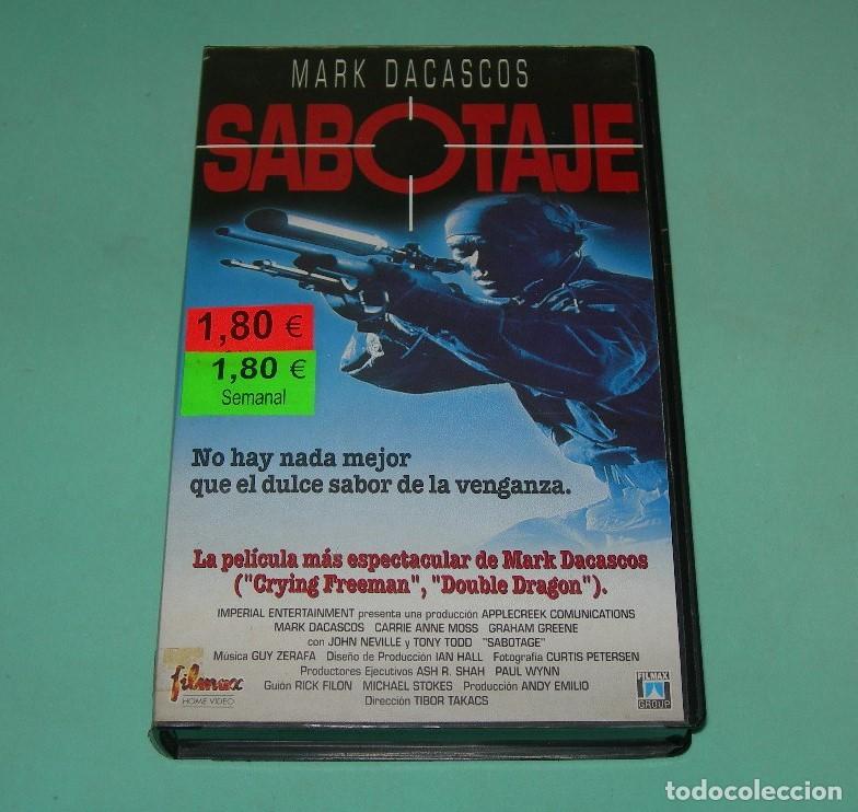 Cine: PEL&Iacute;CULA VHS SABOTAJE - MARK DACASCOS - CARRIE ANNE MOSS -