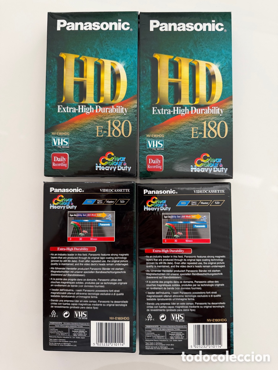 Cinema: Pack 4 Cinta VHS Panasonic HD E-180 Precintada