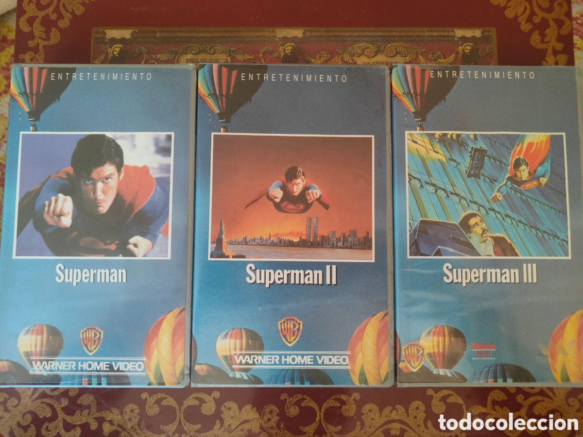 Cine: Pack Trilog&iacute;a Superman I, II y III - VHS Warner Home Video - Cajas R&iacute;gidas (Big Box)
